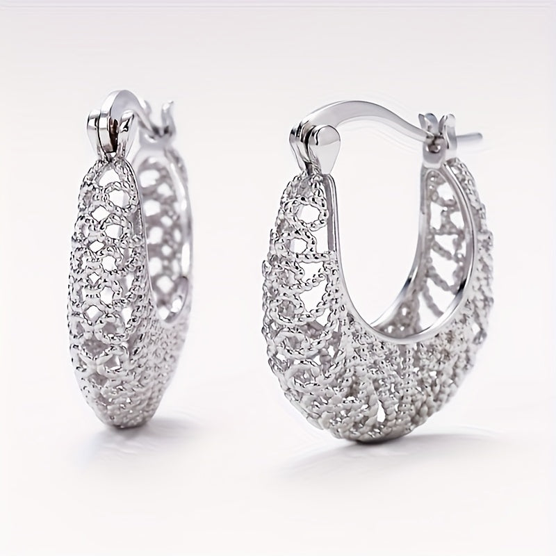 Bohemian Ethnic Style Filigree Hollow Hoop Earrings for Women Fashion Earrings Jewelry