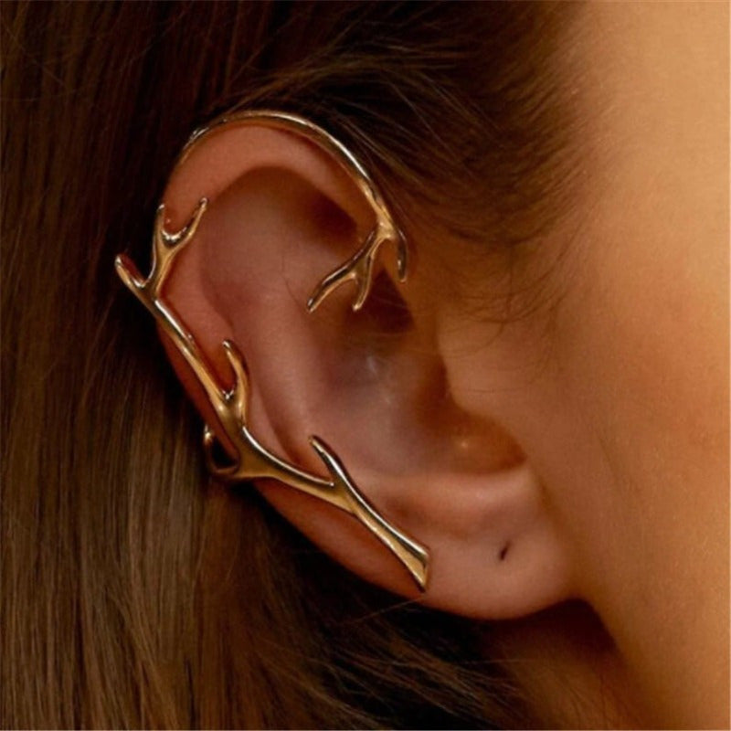 Luxury Geometric Elegant Antlers Ear Wrap Earrings Jewelry For Women Wedding Engagement Party Ear Climber Jewelry Accessories