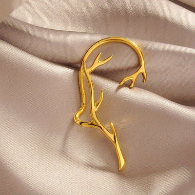 Luxury Geometric Elegant Antlers Ear Wrap Earrings Jewelry For Women Wedding Engagement Party Ear Climber Jewelry Accessories