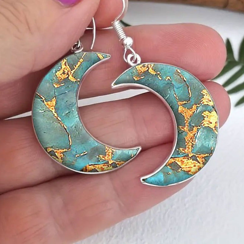 2pcs Fashion Moon Earrings, Bohemian Style Earrings Jewelry, Birthday Anniversary Gift For Lovers And Friends, Valentine's Day Gift