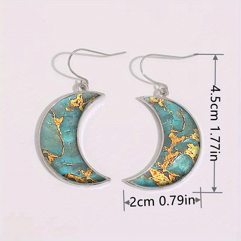 2pcs Fashion Moon Earrings, Bohemian Style Earrings Jewelry, Birthday Anniversary Gift For Lovers And Friends, Valentine's Day Gift