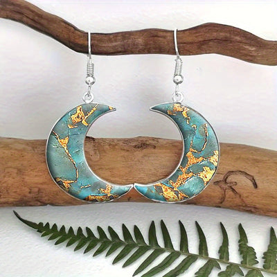 2pcs Fashion Moon Earrings, Bohemian Style Earrings Jewelry, Birthday Anniversary Gift For Lovers And Friends, Valentine's Day Gift