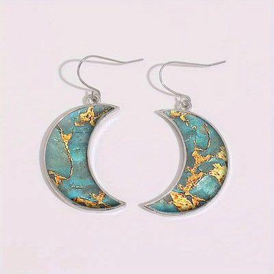2pcs Fashion Moon Earrings, Bohemian Style Earrings Jewelry, Birthday Anniversary Gift For Lovers And Friends, Valentine's Day Gift