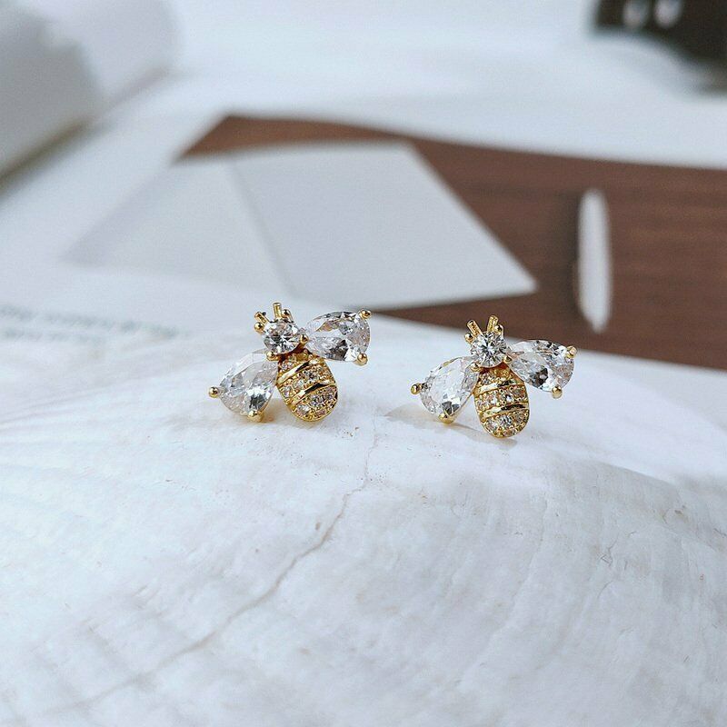 1pair Cute Little Bee Cute Earrings, Jewelry Party Gifts For Girls
