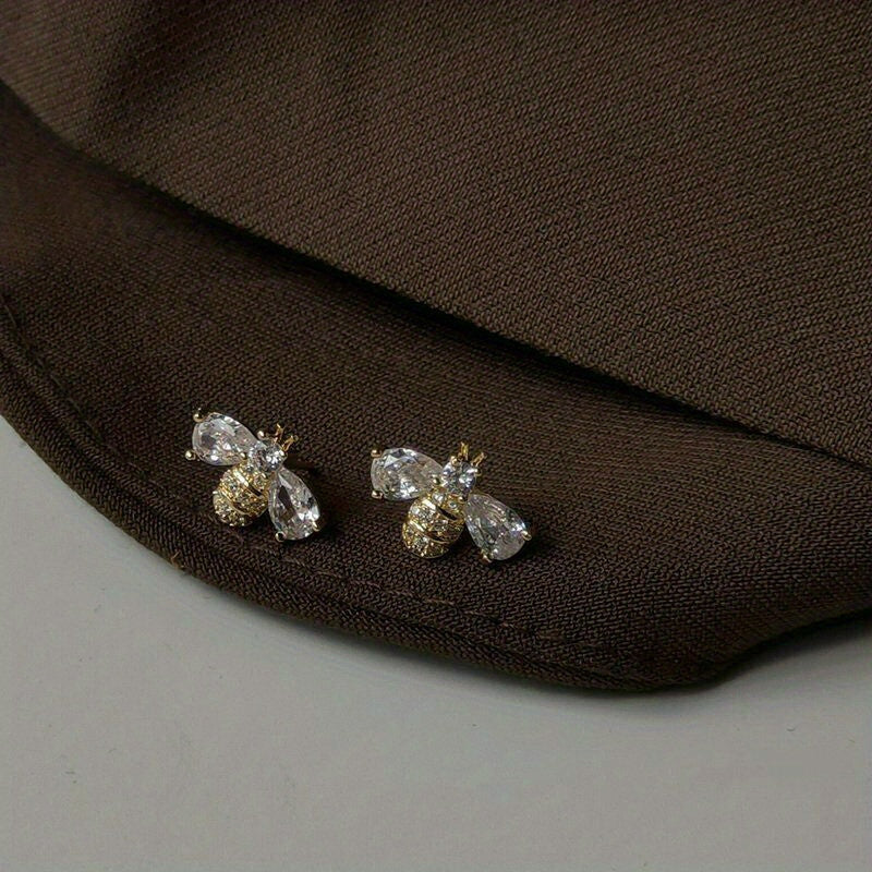 1pair Cute Little Bee Cute Earrings, Jewelry Party Gifts For Girls