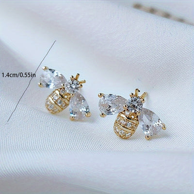 1pair Cute Little Bee Cute Earrings, Jewelry Party Gifts For Girls