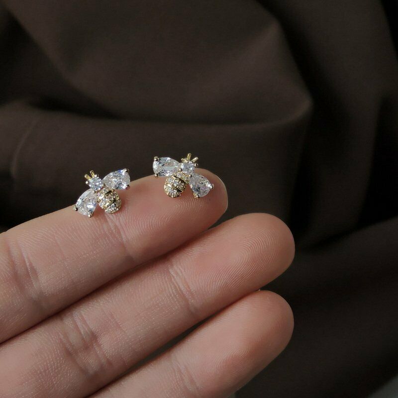 1pair Cute Little Bee Cute Earrings, Jewelry Party Gifts For Girls