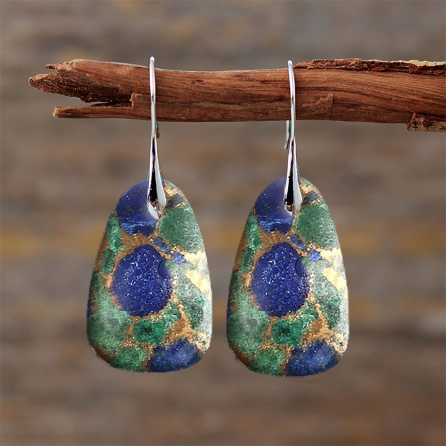2PCS Retro Bohemian Earrings Imitation Turquoise Earrings Men's And Women's Earrings Retro Earrings Jewelry Birthday Party Anniversary Gift Earrings Christmas Earrings Valentine's Day Gift