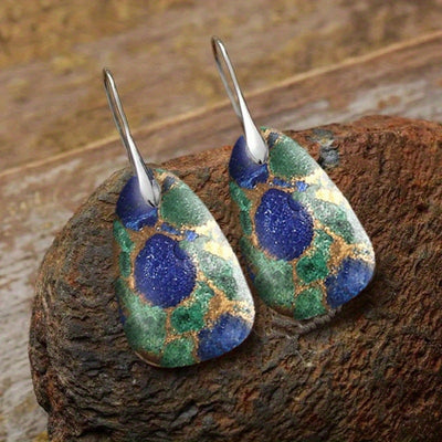 2PCS Retro Bohemian Earrings Imitation Turquoise Earrings Men's And Women's Earrings Retro Earrings Jewelry Birthday Party Anniversary Gift Earrings Christmas Earrings Valentine's Day Gift