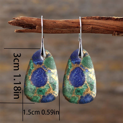 2PCS Retro Bohemian Earrings Imitation Turquoise Earrings Men's And Women's Earrings Retro Earrings Jewelry Birthday Party Anniversary Gift Earrings Christmas Earrings Valentine's Day Gift