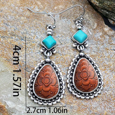 2pcs Fashion Vintage Earrings Turquoise Earrings Bohemian Earrings Jewelry Women's Earrings Jewelry Birthday Anniversary Gift For Lovers And Friends Valentine's Day Earrings Gift