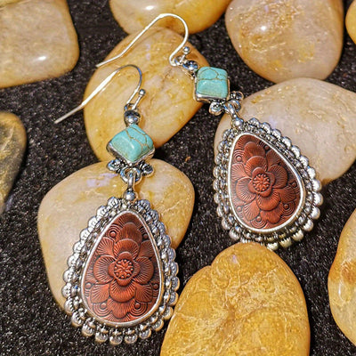 2pcs Fashion Vintage Earrings Turquoise Earrings Bohemian Earrings Jewelry Women's Earrings Jewelry Birthday Anniversary Gift For Lovers And Friends Valentine's Day Earrings Gift