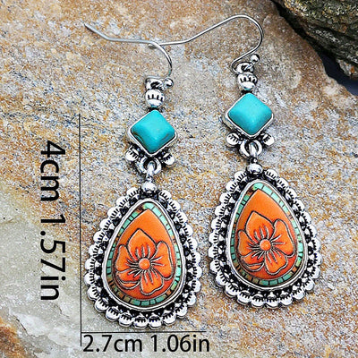 2pcs Fashion Vintage Earrings Turquoise Earrings Bohemian Earrings Jewelry Women's Earrings Jewelry Birthday Anniversary Gift for Lovers and Friends Valentine's Day Earrings Gift