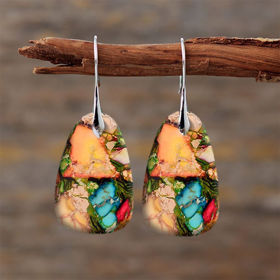 2PCS Retro Bohemian Earrings Imitation Turquoise Earrings Men's And Women's Earrings Retro Earrings Jewelry Birthday Party Anniversary Gift Earrings Christmas Earrings Valentine's Day Gift