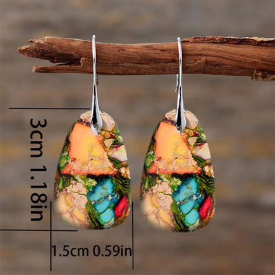 2PCS Retro Bohemian Earrings Imitation Turquoise Earrings Men's And Women's Earrings Retro Earrings Jewelry Birthday Party Anniversary Gift Earrings Christmas Earrings Valentine's Day Gift