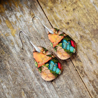 2PCS Retro Bohemian Earrings Imitation Turquoise Earrings Men's And Women's Earrings Retro Earrings Jewelry Birthday Party Anniversary Gift Earrings Christmas Earrings Valentine's Day Gift