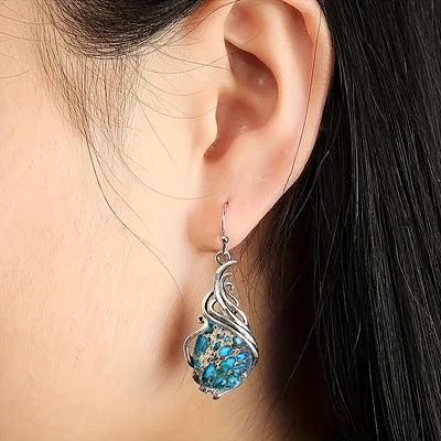 2pcs Fashion Vintage Earrings Imitation Turquoise Earrings Bohemian Earrings Jewelry Women's Earrings Jewelry Birthday Anniversary Gift For Lovers And Friends Valentine's Day Earrings Gift