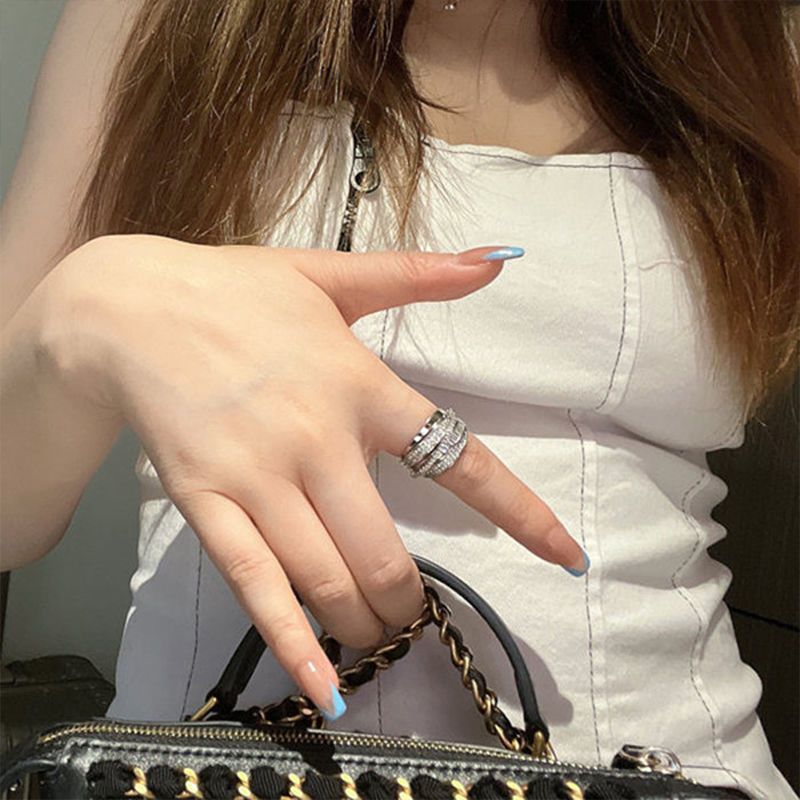 Irregular Pleated Ring for Women Men Open Adjustable Rings Wide Trendy Finger Rings Y2K Accessories Fashion Punk Jewelry
