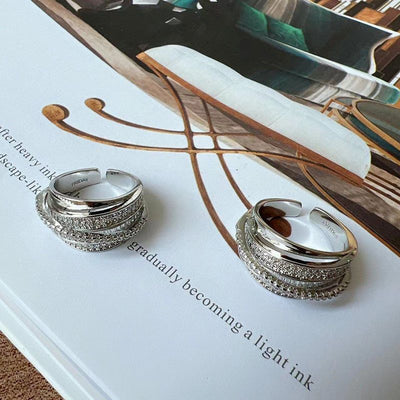 Irregular Pleated Ring for Women Men Open Adjustable Rings Wide Trendy Finger Rings Y2K Accessories Fashion Punk Jewelry