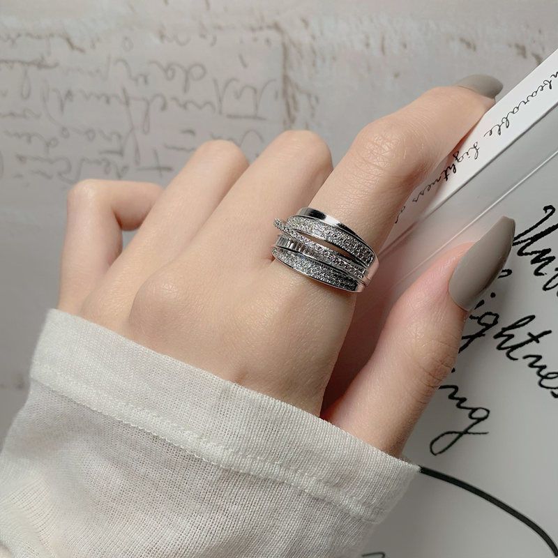 Irregular Pleated Ring for Women Men Open Adjustable Rings Wide Trendy Finger Rings Y2K Accessories Fashion Punk Jewelry