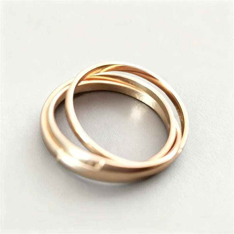Stylish Interlocking Rings for Women Elegant Stackable Three-layers Fingers Jewelry Cool Stuff 2026 New Year Gift for Girlfriend
