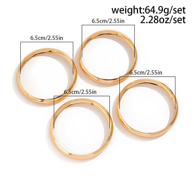 DIEZI One Set Simple Multilayer Bangle Bracelet Fashion Punk Gold Silver Color Geometric Bangles For Women Men Gift Jewelry