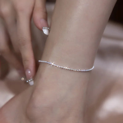 Sparkling Anklet 2022 Summer Temperament Light Luxury Niche Design Sparkle Starry Beach Anklet Bracelet Necklace Jewelry Gift