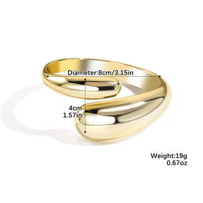 Exaggerated Geometric Wide Cuff Bangles for Women Men Punk Hip Hop Chunky Gold Silver Color Statement Bracelet Jewelry Gift