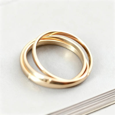 Stylish Interlocking Rings for Women Elegant Stackable Three-layers Fingers Jewelry Cool Stuff 2026 New Year Gift for Girlfriend