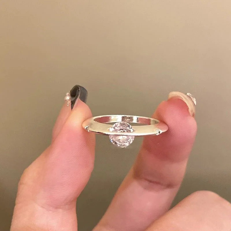 Simple Zircon Rings for Women 2025 New Luxury Design Creative Temperament Jewelry Ring Bijoux Кольцо Женское