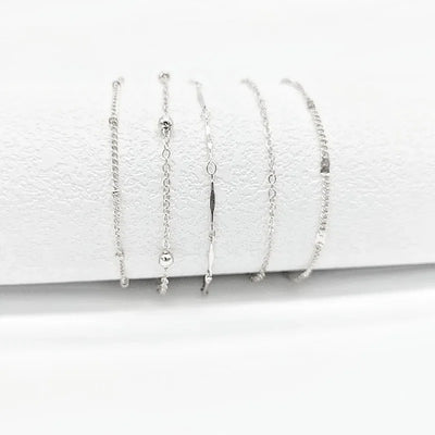 Shiny Anklets With Layers Leaves And Beaded Cuban Chains. A Set Of Summer Beach Anklets For Women Girls  Ankle Jewelry,