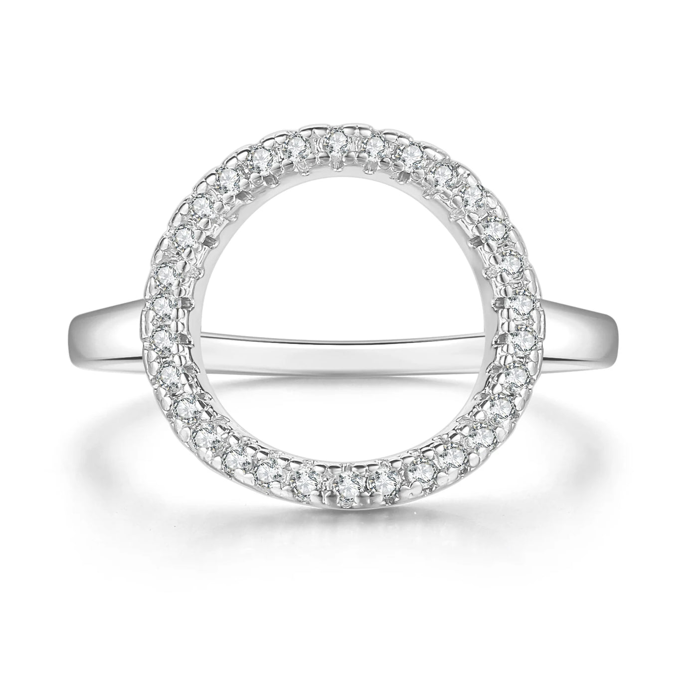 Rings For Women Summer Circle Personality Sweet Gift Rose White Gold Color All Size Fashion Jewelry R843 R844