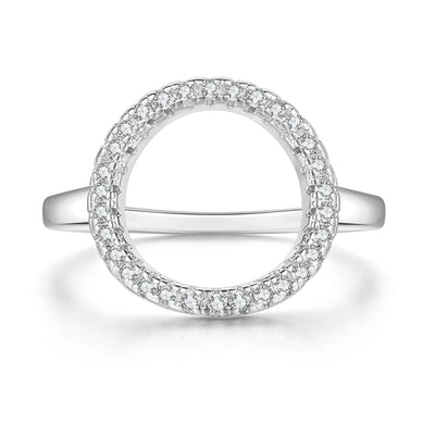 Rings For Women Summer Circle Personality Sweet Gift Rose White Gold Color All Size Fashion Jewelry R843 R844