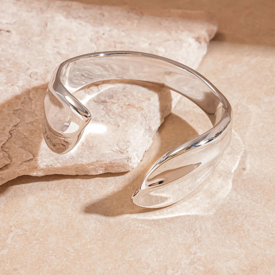 Hip Hop Thick Water Drop Wide Open Bangles Punk Golden Cross Geometric Acrylic Cuff Bracelets Striped Chunky Jewelry F