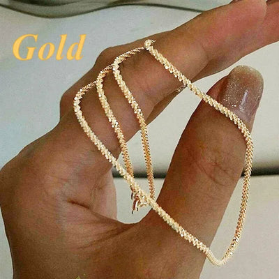 Popular Sparkling Necklace for Women Clavicle Chain Choker Silver Color Fashion Jewelry Accessories Wedding Party Birthday Gift