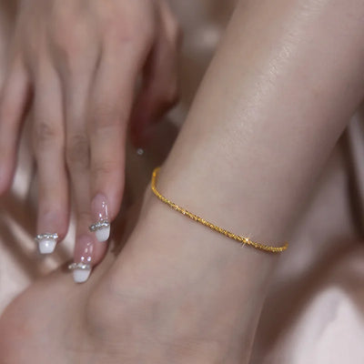 Sparkling Anklet 2022 Summer Temperament Light Luxury Niche Design Sparkle Starry Beach Anklet Bracelet Necklace Jewelry Gift