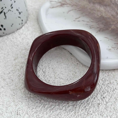 IngeSight.Z Vintage Irregular Resin Wide Bangle Bracelets Women Punk Geometric Wide Metal Bracelet Fashion Chunky Party Jewelry