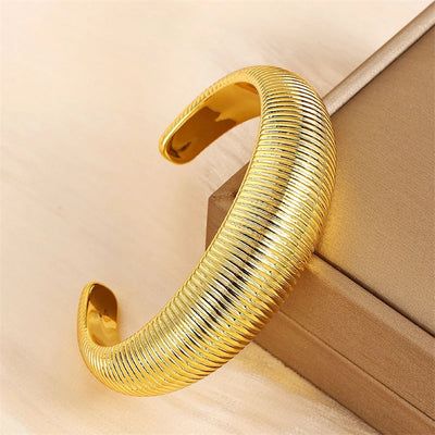 Exaggerated Geometric Wide Cuff Bangles for Women Men Punk Hip Hop Chunky Gold Silver Color Statement Bracelet Jewelry Gift