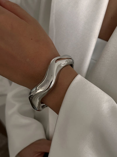 Ingemark 3 Style Creative Big Imitation Pearl Cuff Bracelet Women Trend 2025 Punk Heavy Metal Chunky Spring Bangle Steampunk Men