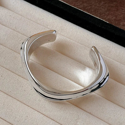 Hip Hop Thick Water Drop Wide Open Bangles Punk Golden Cross Geometric Acrylic Cuff Bracelets Striped Chunky Jewelry F