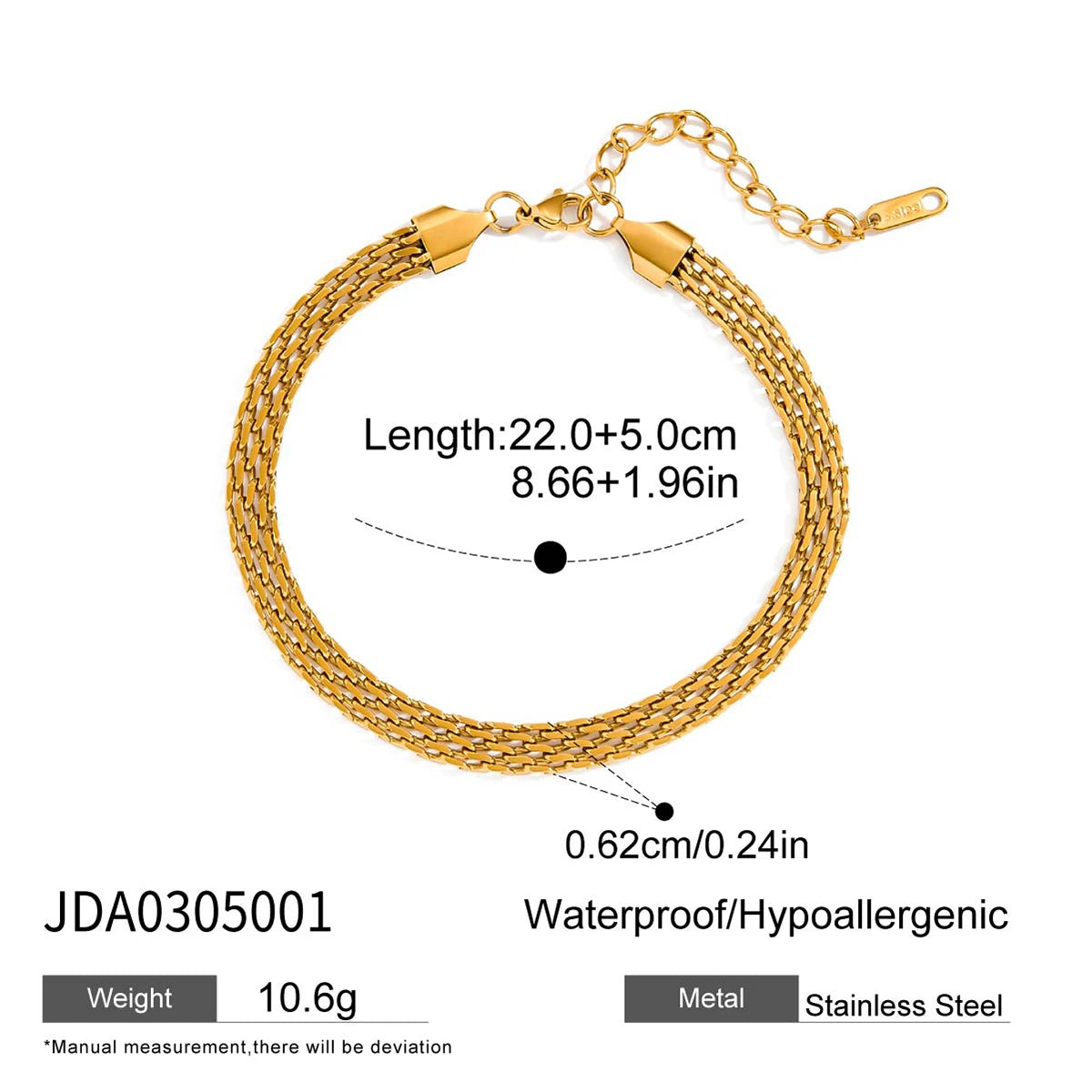 Zora Exquisite Classic 18k Gold Plated Rust Proof Hollow Out Design Anklet Trendy Summer Anti Allergic Women's Daily Jewelry