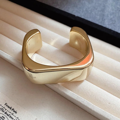 Hip Hop Thick Water Drop Wide Open Bangles Punk Golden Cross Geometric Acrylic Cuff Bracelets Striped Chunky Jewelry F