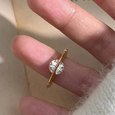 Simple Zircon Rings for Women 2025 New Luxury Design Creative Temperament Jewelry Ring Bijoux Кольцо Женское