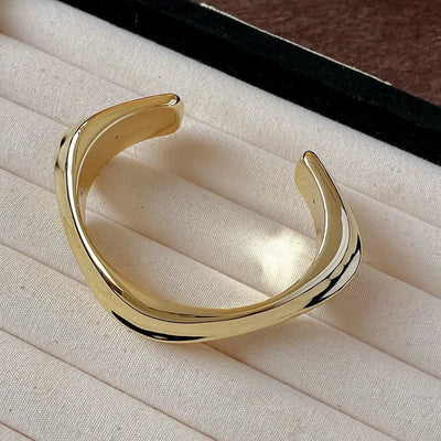Hip Hop Thick Water Drop Wide Open Bangles Punk Golden Cross Geometric Acrylic Cuff Bracelets Striped Chunky Jewelry F