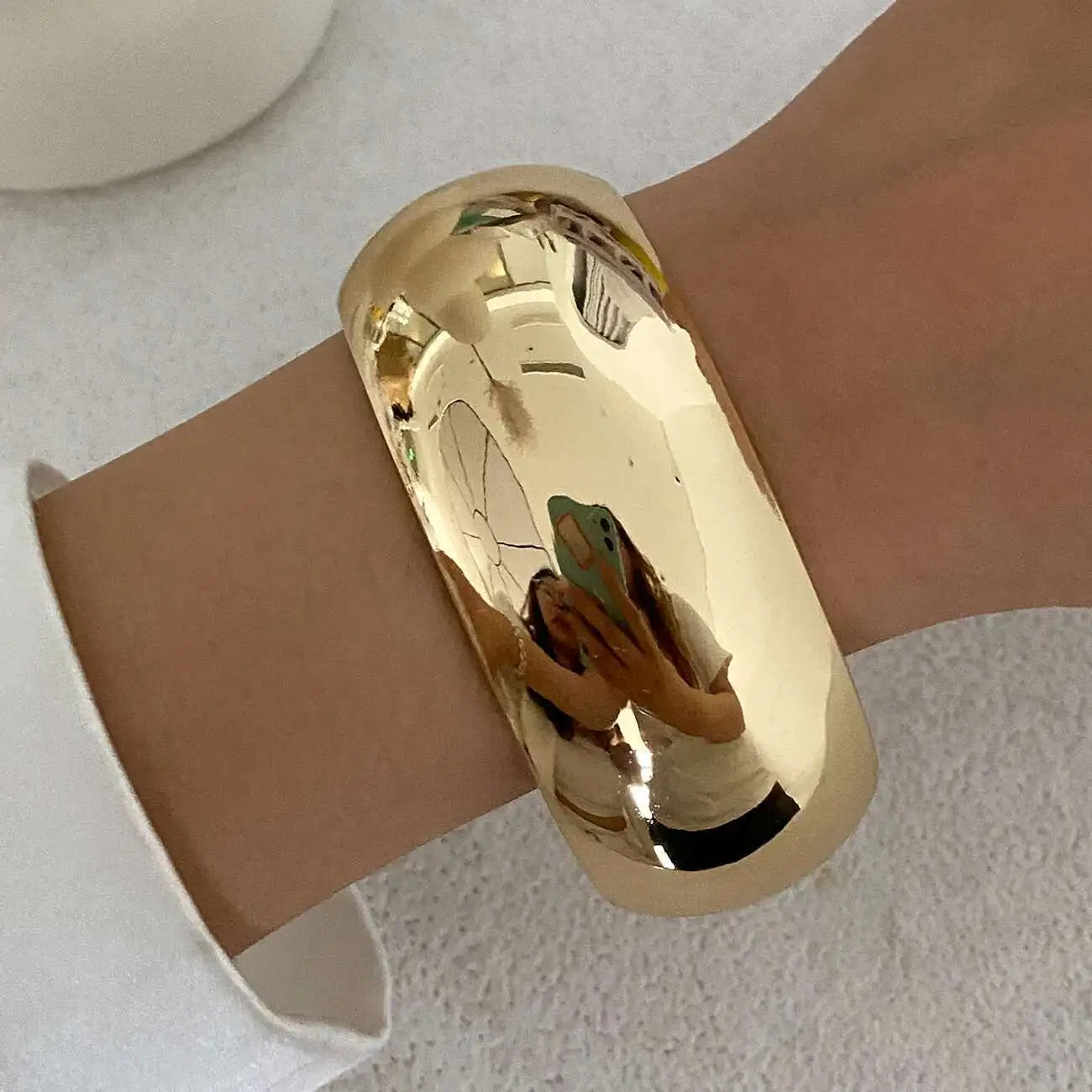IngeSight.Z Vintage Irregular Resin Wide Bangle Bracelets Women Punk Geometric Wide Metal Bracelet Fashion Chunky Party Jewelry