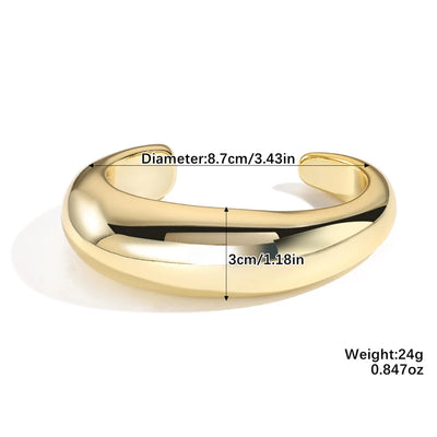 Exaggerated Geometric Wide Cuff Bangles for Women Men Punk Hip Hop Chunky Gold Silver Color Statement Bracelet Jewelry Gift