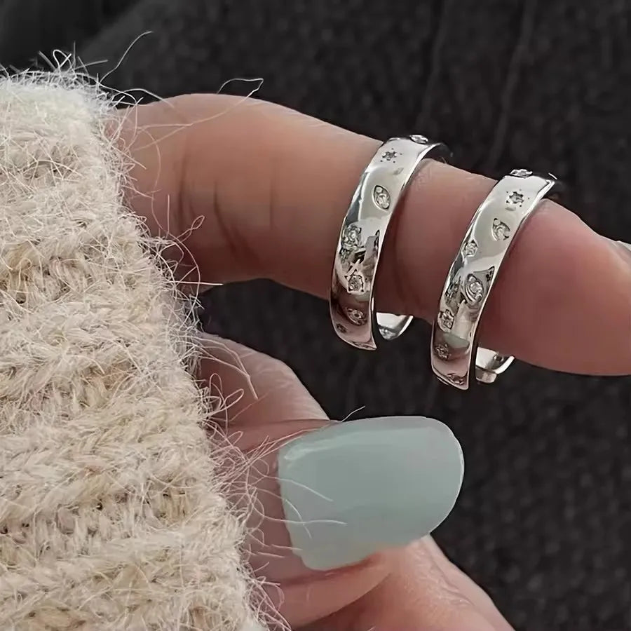 925 Sterling Silver Rings for Women Couple Minimalist Handmade Simple Narrow Zircon Ring Fine Jewelry Gift Prevent Allergy