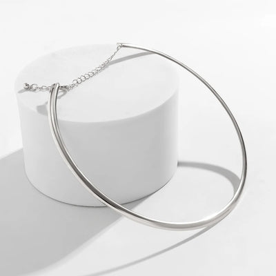 Elegant Simple Chunky Circle Torques Necklace for Women Trendy Choker Collar 2023 Fashion Jewelry on the Neck Accessories Female