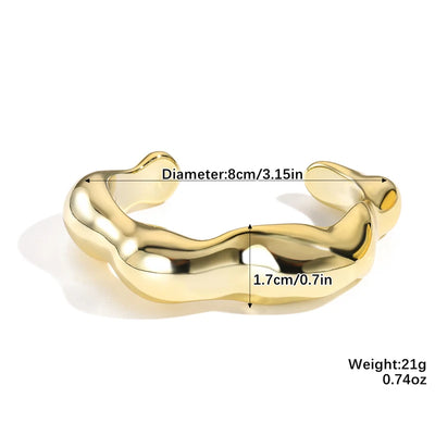 Exaggerated Geometric Wide Cuff Bangles for Women Men Punk Hip Hop Chunky Gold Silver Color Statement Bracelet Jewelry Gift