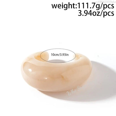 Vintage Punk Beige Khaki Thick Resin Acrylic Smudging Bangles Geometric Irregular Bangle Bracelets For Women Men Jewelry